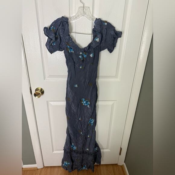 Free People Bali Santa Cruz Maxi Embroidered Floral Dress S - Picture 2 of 10
